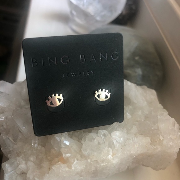 Sterling Silver Eye Earrings Studs 925. NEW. - Picture 2 of 4